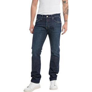 Replay Heren Regular fit Jeans Waitom, 007, donkerblauw, 40W x 34L