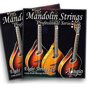 Adagio Pro Akoestische Mandoline Snaren - Fosfor Brons Wound (Standard Light.010 - .034 Met Loop End Set). Vervangingssets voor alle reguliere mandolines (29,5"" lange lengte snaren)