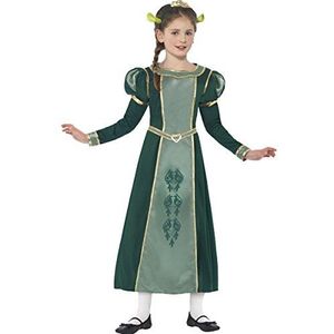 Smiffys 20491L kinderen Shrek prinses Fiona kostuum, jurk, haarband met diadeem en oren, shrek, maat: L, 20491, groen