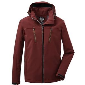 killtec Heren Softshell Jacket/Outdoor jas met afritsbare capuchon KOW 163 MN SFTSHLL JCKT, gebrand rood, XXL, 37711-000