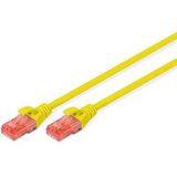 DIGITUS LAN kabel Cat 6 - 0.25m - RJ45 netwerkkabel - UTP niet afgeschermd - Compatibel met Cat-6A & Cat-5e - Geel