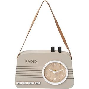 AMARE Retro wandklok Alabama radio design 21,5 x 3,5 x 15,5 cm, beige