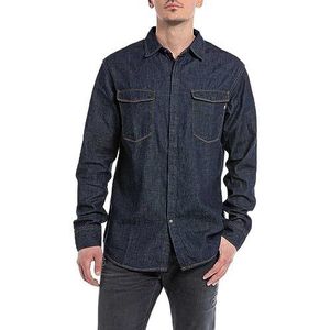 Replay Jeanshemd voor heren, 007, donkerblauw, L