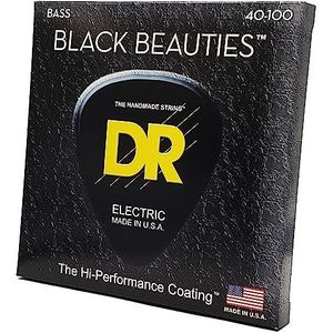 DR Strings BKB40 40-100 Lite Set Handgemaakte Zwarte Schoonheden Gecoat Bass Strings