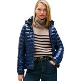 TOMMY HILFIGER - Korte Donsjas - Blauw - Polyester - Met Kap en Lange Mouwen