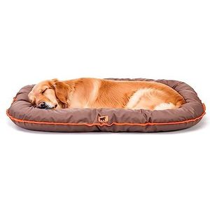 Ferplast Hondenbed Hondenkussen Groot formaat Hond Antikrasstof Handwasbaar op 30° Waterdicht hondenmatras 100 x 70 x 12 cm.Bruin