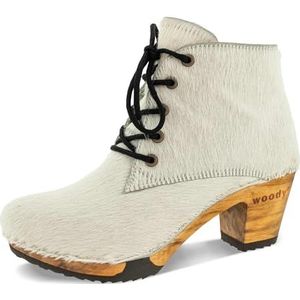 Woody Betty enkellaarsjes voor dames, wit bont, 38 EU, wit bont, 38 EU