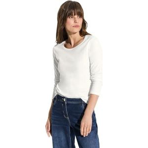 Cecil Dames Style Pia shirt met lange mouwen, Vanilla White, XS