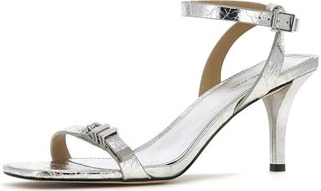 Michael Kors - Zilveren Platte Schoenen - Dames - Grijs - Leer - Gesp Sluiting