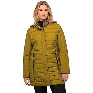 Ulla Popken Hybride jas met capuchon voor dames, waterafstotend, gewatteerd/softshell, Brons, 46-48