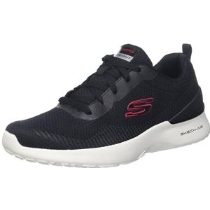 Skechers Skechers Air Dynamight BLITON Sneakers voor heren, zwart mesh/synthetisch/rode trim, 10.5 UK, Zwarte Mesh Synthetische Rode Trim, 45.5 EU