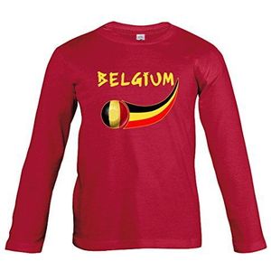 T-shirt België rood L/S kinderen voetbal
