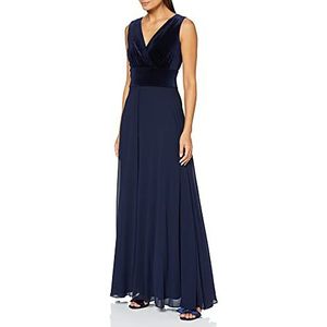 Gina Bacconi - Cocktailjurk - Navy Blauw - Velvet en Chiffon