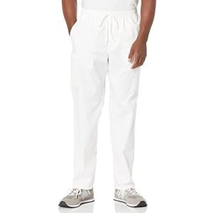 Amazon Essentials Heren Elastische Trekkoord Taille Scrub Broek, Wit, XS