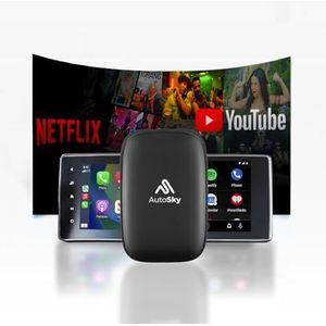 AutoSky - Draadloze CarPlay en Android Auto AI Box Lite - Ondersteunt Netflix en YouTube