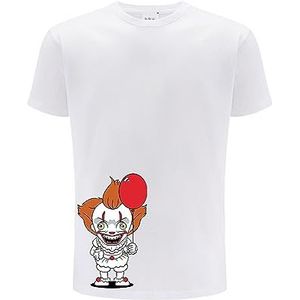 ERT GROUP Origineel en officieel gelicentieerd horror-T-shirt voor heren, wit, patroon It 007, dubbelzijdige print, maat XL, It 007 wit 2, XL