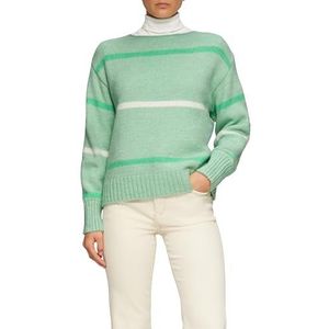 s.Oliver - Trui - Turquoise - Knitwear - Lange Mouw - Gestreept
