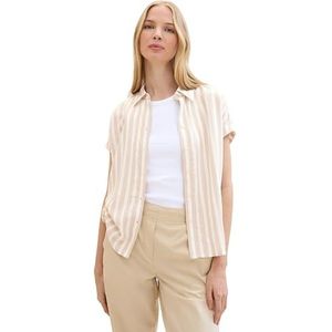 TOM TAILOR Damesblouse, 35211 - Beige Offwhite Streep, 32