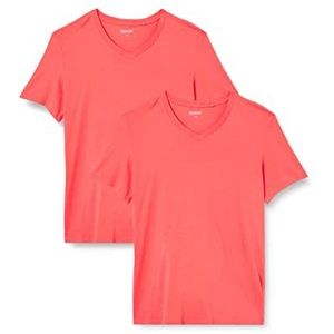 MUSTANG Heren 2-Pack V-hals T-shirt, Rose of Sharon 7246, XL (2-pack)