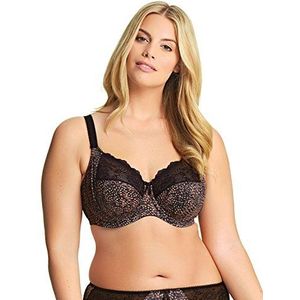 Elomi Dames Plus Size Morgan Onderdraad Branded BH met Stretch Kant, Ebben, 80E