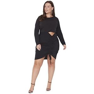 Trendyol Mini Smock Fitted Plus-size jurk, zwart, XL dames, Zwart, XL