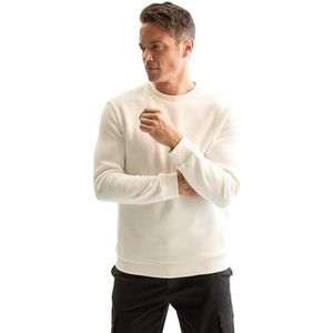 DeFacto Heren Bequeme Sweatshirt Herren Pullover, Gebroken Wit, M