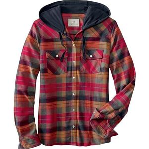 Legendary Whitetails Women's Lumber Jane Hooded Flannel Shirt, Falling Leaves Plaid, Small