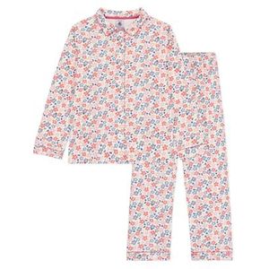 Petit Bateau Pyjama met knopen voor kinderen, katoen, bedrukt, Marshmallow/Multico, 24 Maanden