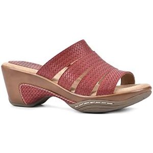 WHITE MOUNTAIN Valora damessandalen met sleehak, rood/geweven, 40 EU