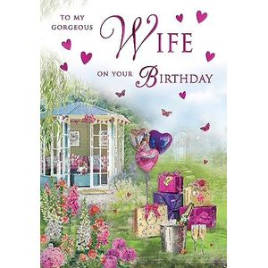 Regal Publishing Traditionele verjaardagskaart voor prachtige vrouw tuin - 9 x 6 inch