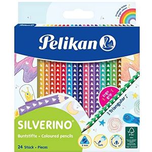 Pelikan 700665 Silverino kleurpotloden, driehoekig, 24 kleuren