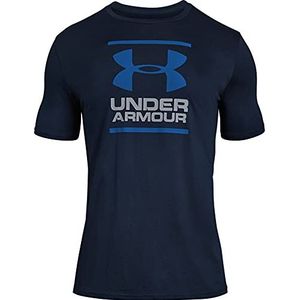 Under Armour Heren UA GL Foundation T-shirt met korte mouwen, superzacht T-shirt voor training en fitness, sneldrogend T-shirt met grafische print, Academy/Steel/Royal, XL