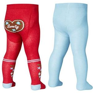 Playshoes Meisjes Landhaus en effen kleuren met comfortabele band panty, blauw (origineel 900), (fabrikantmaat: 74/80) (2-pack)