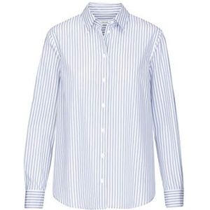 Seidensticker Modieuze damesblouse 1/1 lange blouse, wit-blauw, 36