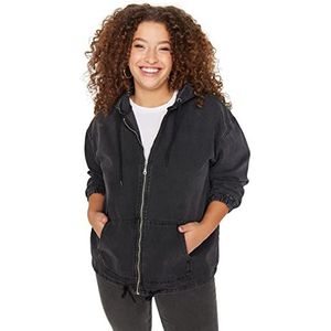 Trendyol Plus Size Jacket - Grijs - Oversized, Antraciet, 72 grote maten