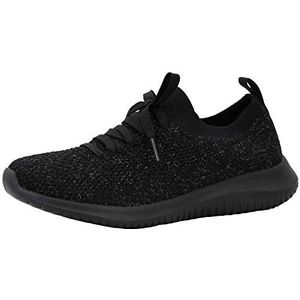 Skechers Womens Ultra Flex Salutations Black/Black Sneaker 7 M US