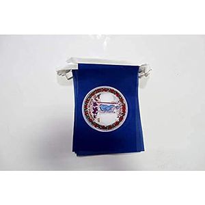 AZ FLAG - Virginia Vlag Slinger - 6 meter met 20 vlaggen van de VS - VS - VS van 21x14 cm - Kleine vlaggen 100% Polyester - 60g