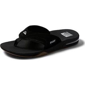 Reef Fanning Flip Flop voor heren, Zwart Zilver, 45 EU