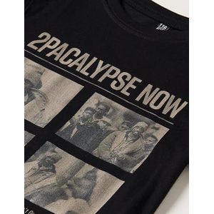 Tupac Unisex T-shirt voor kinderen 2PACALYPSE Now"", referentie: BOTUPACTS007, zwart, maat 10 jaar, Zwart, 10 Jaar