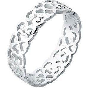 Elli Ring dames hart klaverblad ornament cut out in 925 sterling zilver, Facetgeslepen, Zonder