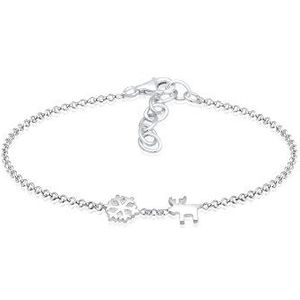 Elli Armband Dames Sneeuwvlokje Rendier Hanger Speels 925 Sterling Zilver