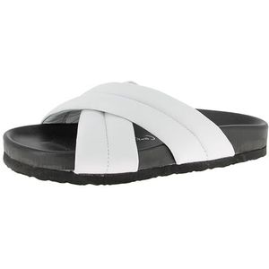 Andrea Conti Platte slippers voor dames, zwart, wit, 36 EU