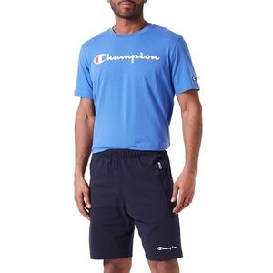 Champion Legacy Icons Pants - Small Script Logo PRO-Jersey Zip Bermuda Shorts, Marineblauw, S Heren SS24, Navy Blauw, S