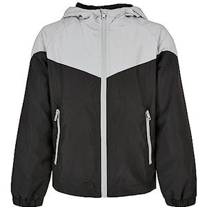 Urban Classics Boy's Boys 2-kleurige Tech Windrunner jas, asfalt/zwart, 110/116