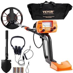 VEVOR Metaaldetectorkit voor volwassenen, multifunctionele professionele detector met 2 modi, metaaldetector, waterdicht, 20,3 cm spoel voor grotere diepte, met schep en draagtas