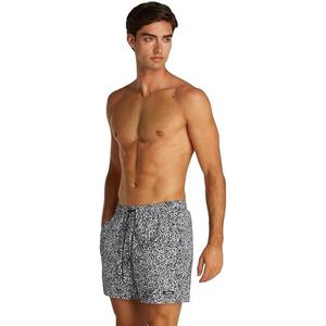 CALVIN KLEIN Heren MEDIUM DRAWSTRING-PRINT Boardshorts, Zwart (Zwart Graniet Aop), XXL, Zwart (Zwart Graniet Aop), XXL