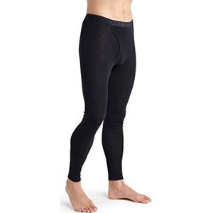 Icebreaker 100% Merino Wol Heren Base Layer - Everyday Leggings met Kruis - 175 Ultralichte Stof | Merino Thermisch Ondergoed | Thermisch Ondergoed Heren Winter - Zwart, M