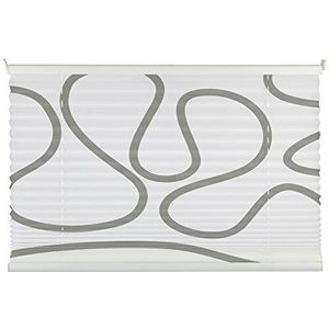 mydeco® 80x130 cm [BxH] met patroon, wit/taupe - plissé jaloezie zonder boren, rolgordijn voor binnen incl. klemdragers (klemfix) - zonwering, inkijkbescherming voor ramen