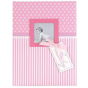 goldbuch Sweetheart, 11801, babydagboek met raamuitsnijding, 21 x 28 cm, dagboek voor pasgeborenen, herinneringsalbum voor baby's met 44 geïllustreerde pagina's, omslag met kunstdruk, roze album