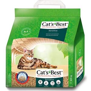 Cat's Best Sensitive, 100% plantaardige kattenbakvulling, stevig klonterend en antibacterieel van veredelde actieve houtvezels, speciaal voor gevoelige katten, 2,9 kg/8 l